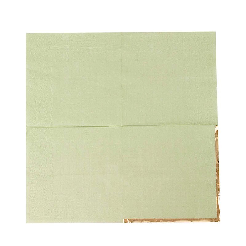50 Pastel Gold Trim 2 Ply Paper Napkins for Events