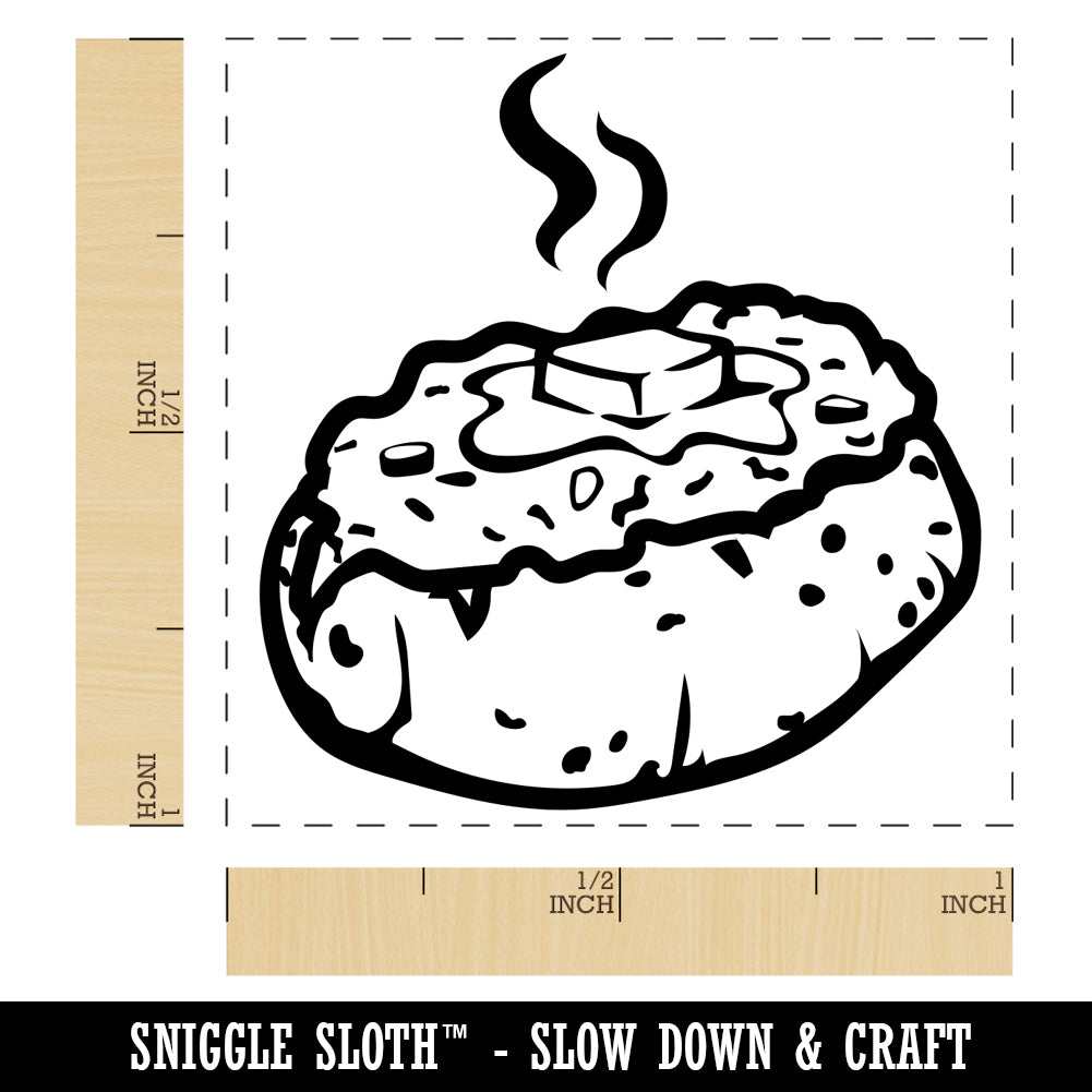 Hot Baked Potato with Chives and Butter Self-Inking Rubber Stamp Ink ...