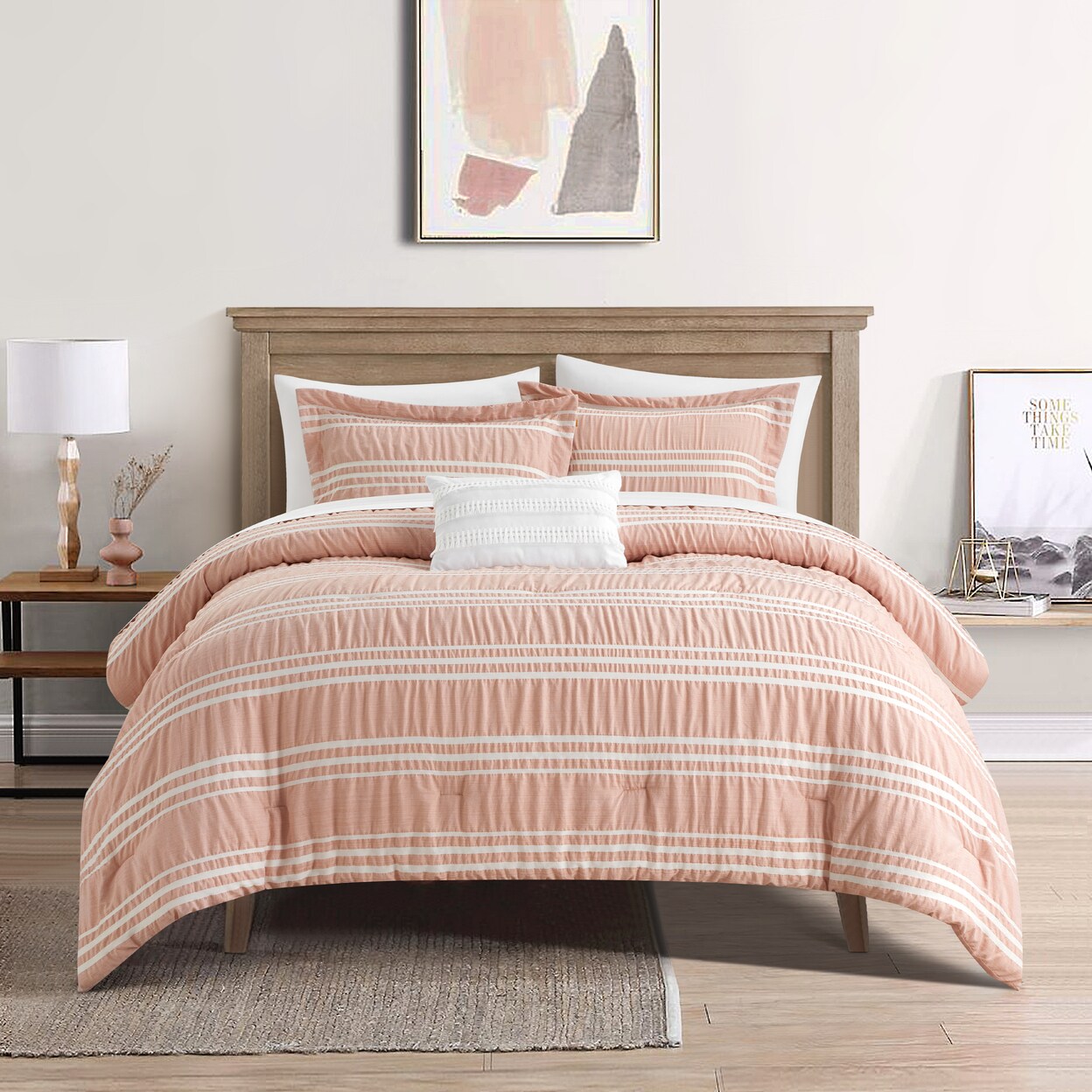 Chic Home Ada 4 or 3 Piece Comforter Set Seersucker Fabric with