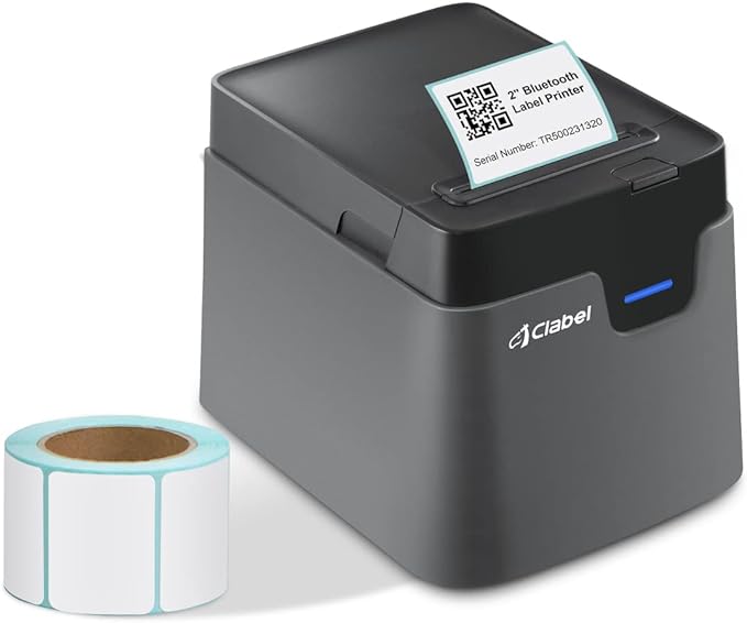 CLABEL&#xAE; Desk Bluetooth Barcode Label Printer | Label Maker with Direct 2 Inch Print Thermal Printing