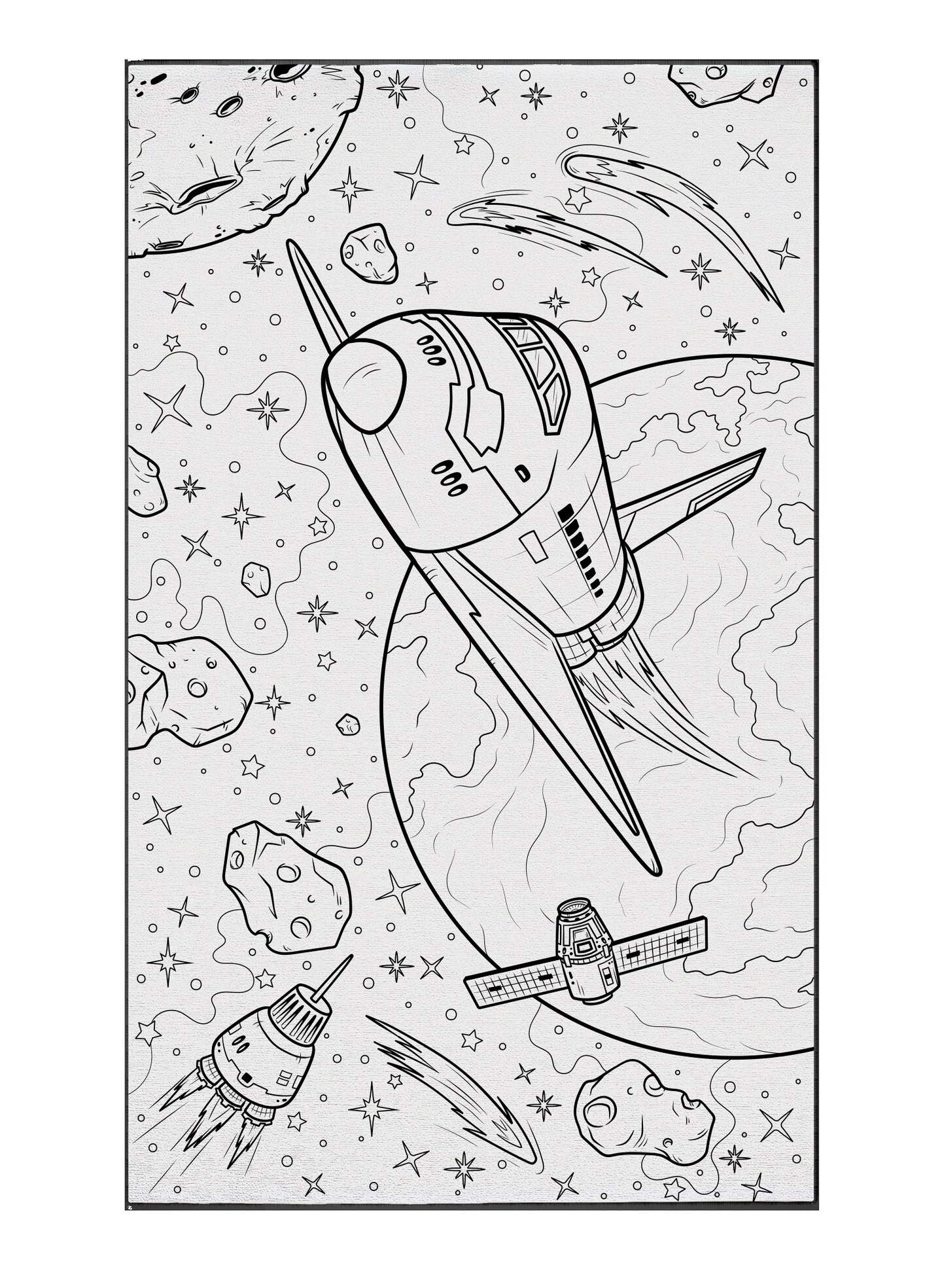 Space Art Kid Coloring Poster Rug Washable Marker Placemat Science Gift Astronaut Playroom Preschool Kindergarten Tween Kid Birthday Gift