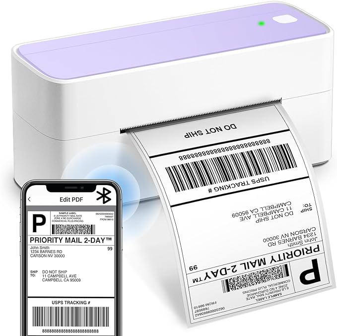 ASprink&#xAE;- Bluetooth Shipping Label Printer 4x6 | Wireless Thermal Printer for Label Creat