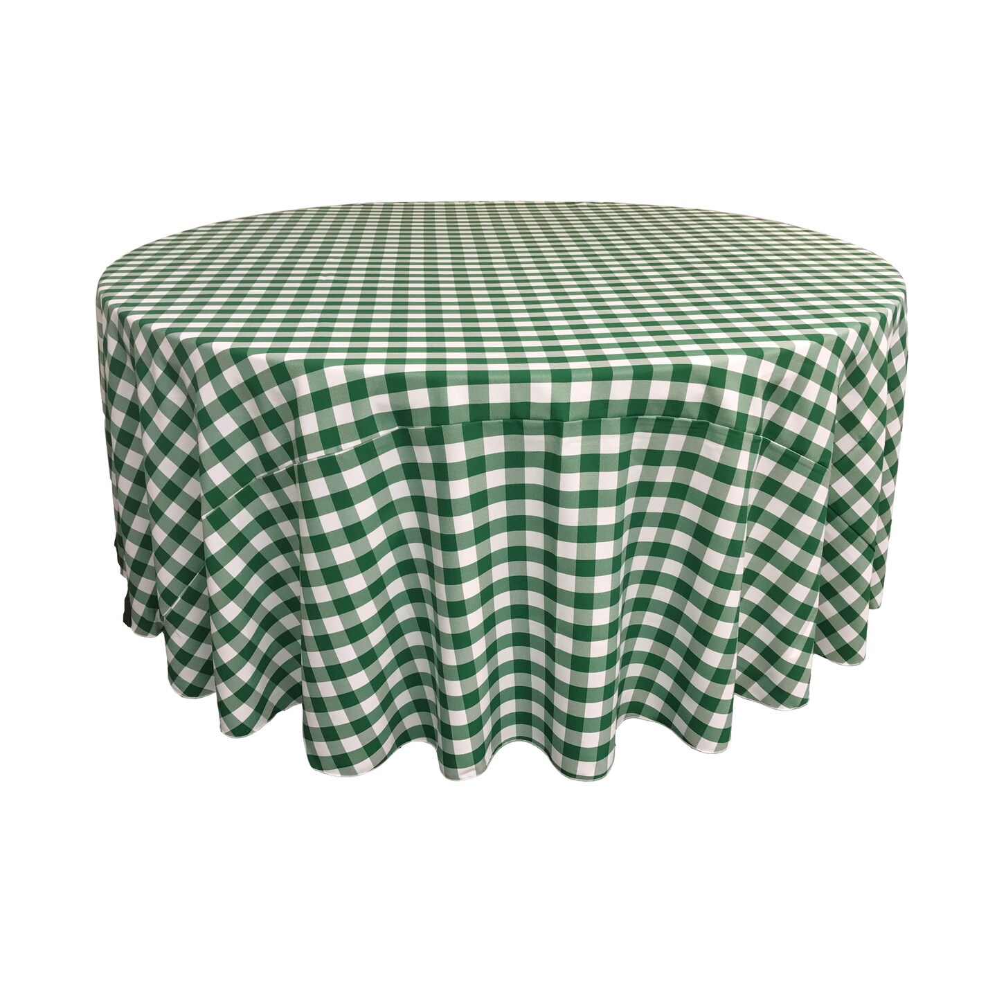 Polyester Gingham Checkered 132-inch Round Tablecloth