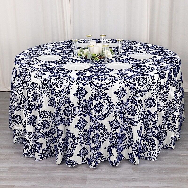 120 inches Damask Taffeta Round TABLECLOTH Velvet
