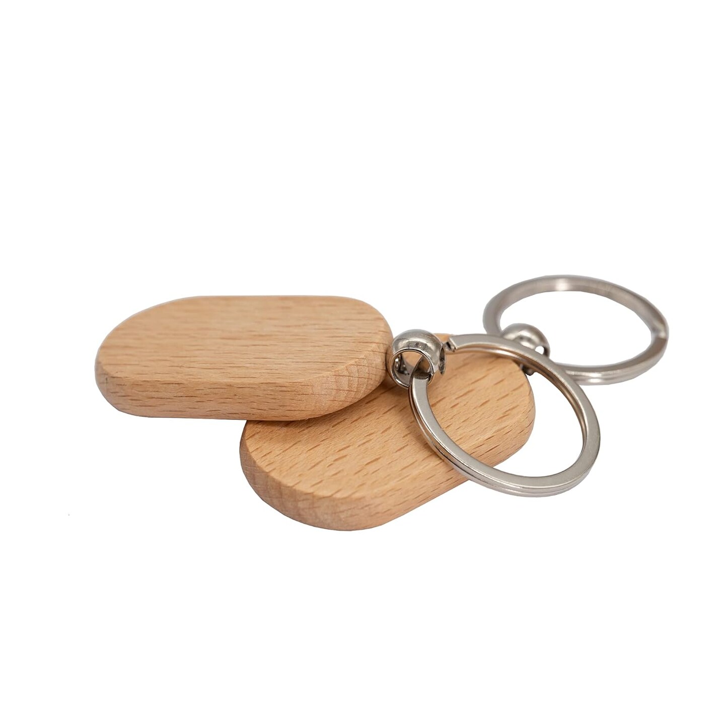 Blank Wooden Key Tag Key Chain Rectangle Wood Engraving Blanks 20 Pack