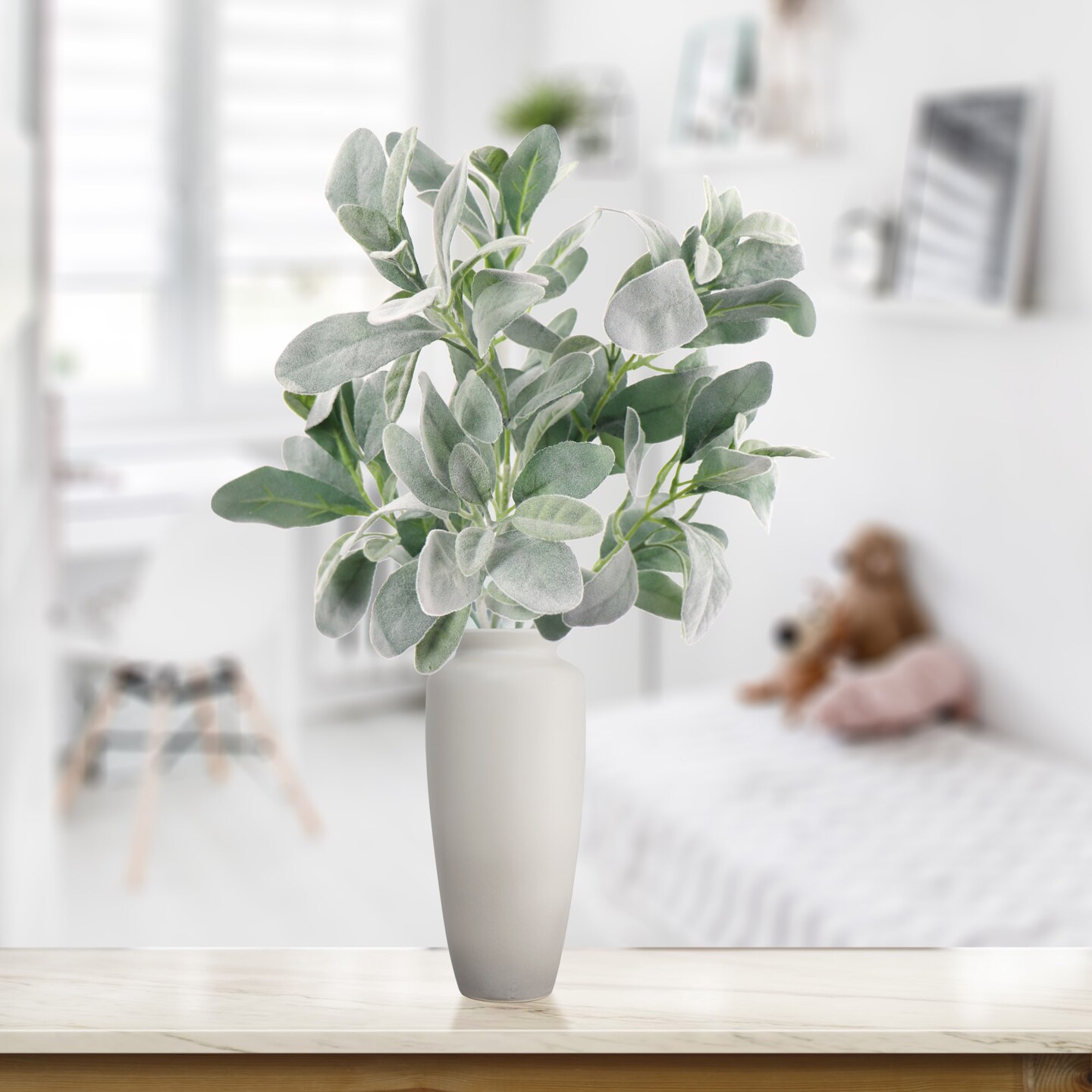 29" Real Touch Lamb Ear Stems - 6-Pack, Artificial Silk Foliage, Home Decor - Perfect for Bouquets, Centerpieces - Year-Round Greenery, Floral Home by Artificial Flowers