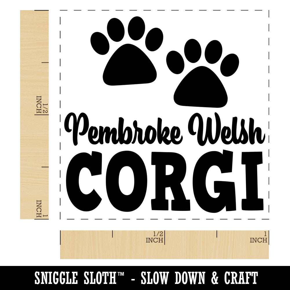 Pembroke Welsh Corgi Dog Paw Prints Fun Text Self-Inking Rubber Stamp ...