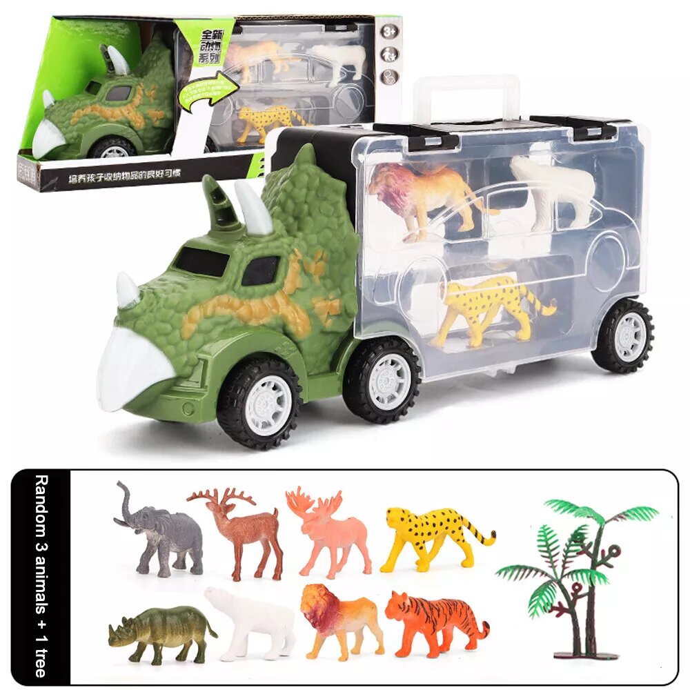 Kitcheniva Dinosaur Truck Toys Transport Carrier Car Toy Set