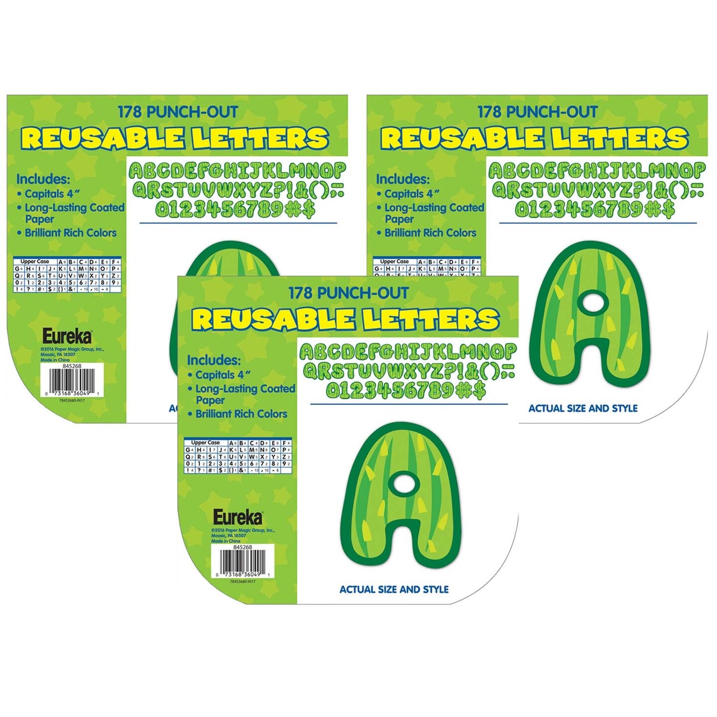 A Sharp Bunch Cactus Letters Deco 4&#x22; Letters, 178 Per Pack, 3 Packs