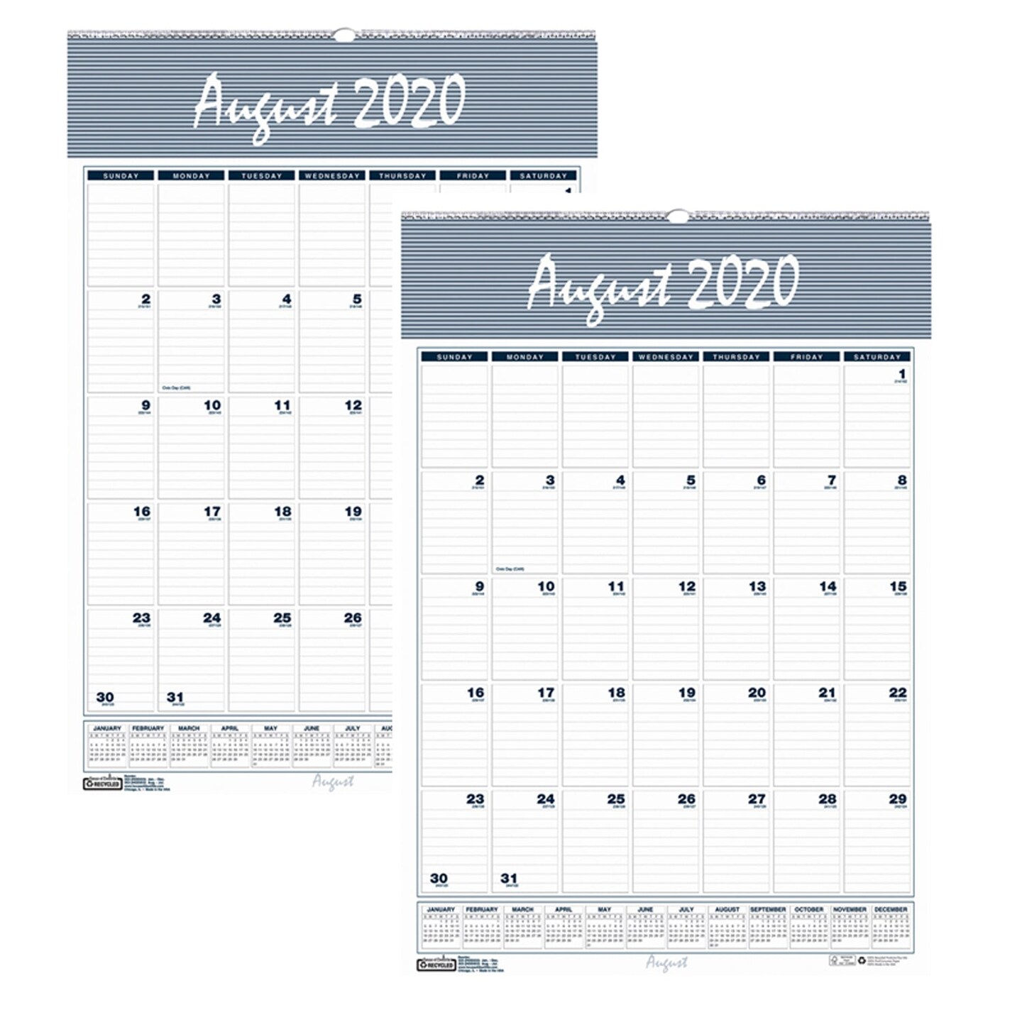 Bar Harbor Academic Wall Calendar, 12&#x22; x 17&#x22;, Pack of 2