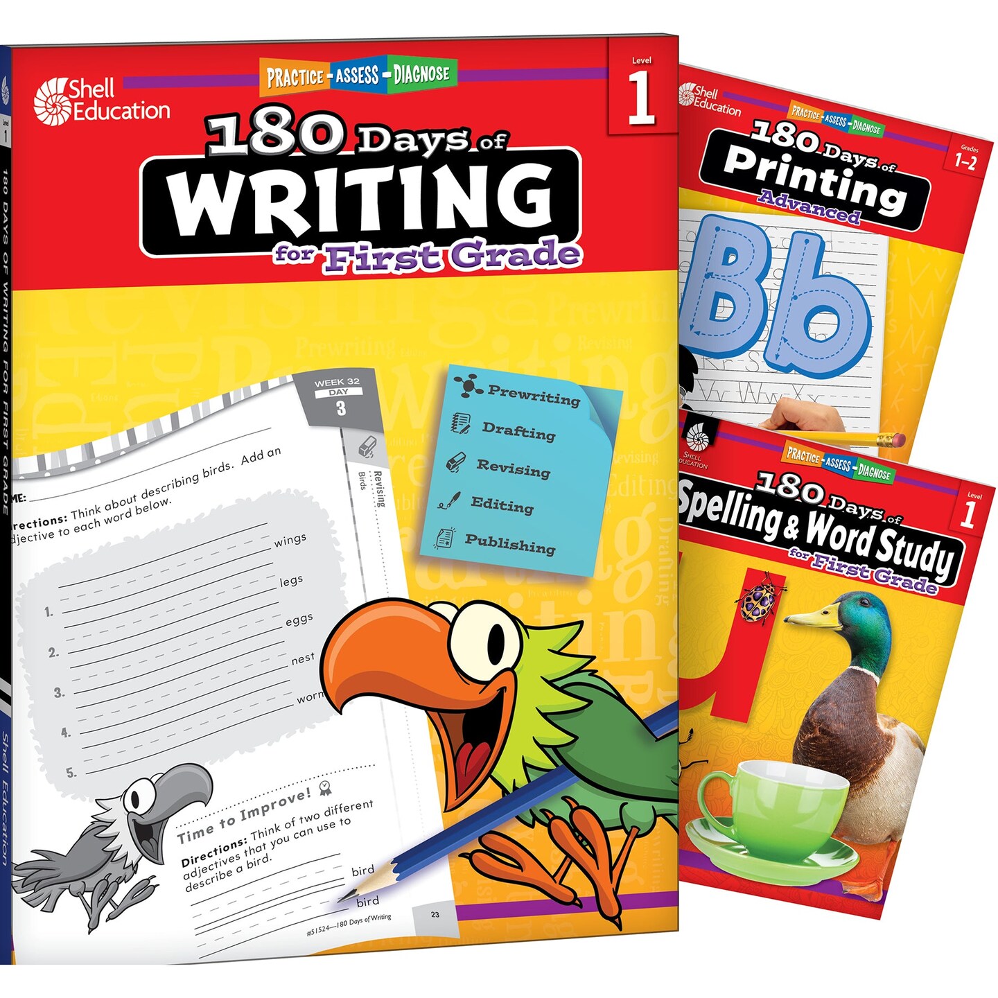 180 Days Writing, Spelling, &#x26; Printing Grade 1: 3-Book Set