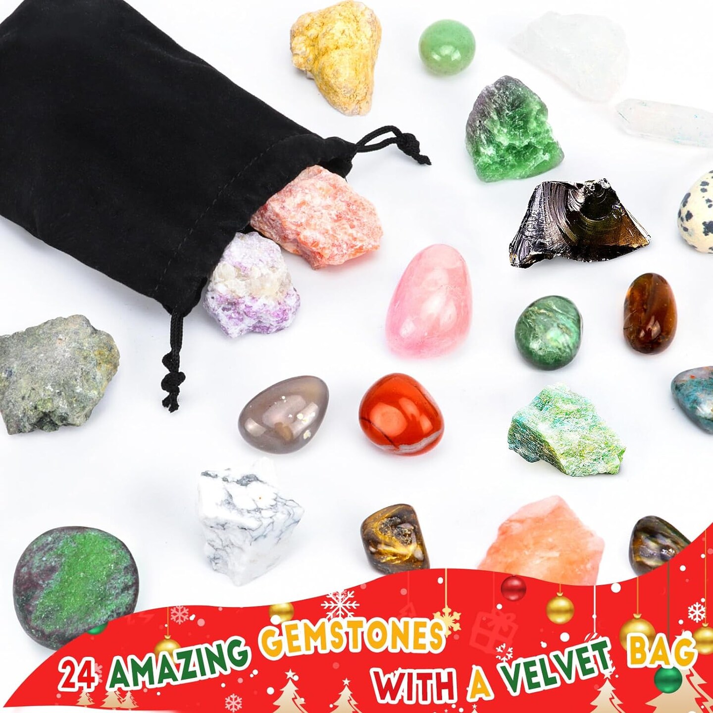 Christmas Advent Gemstones Countdown Calendar-24 Gemstones