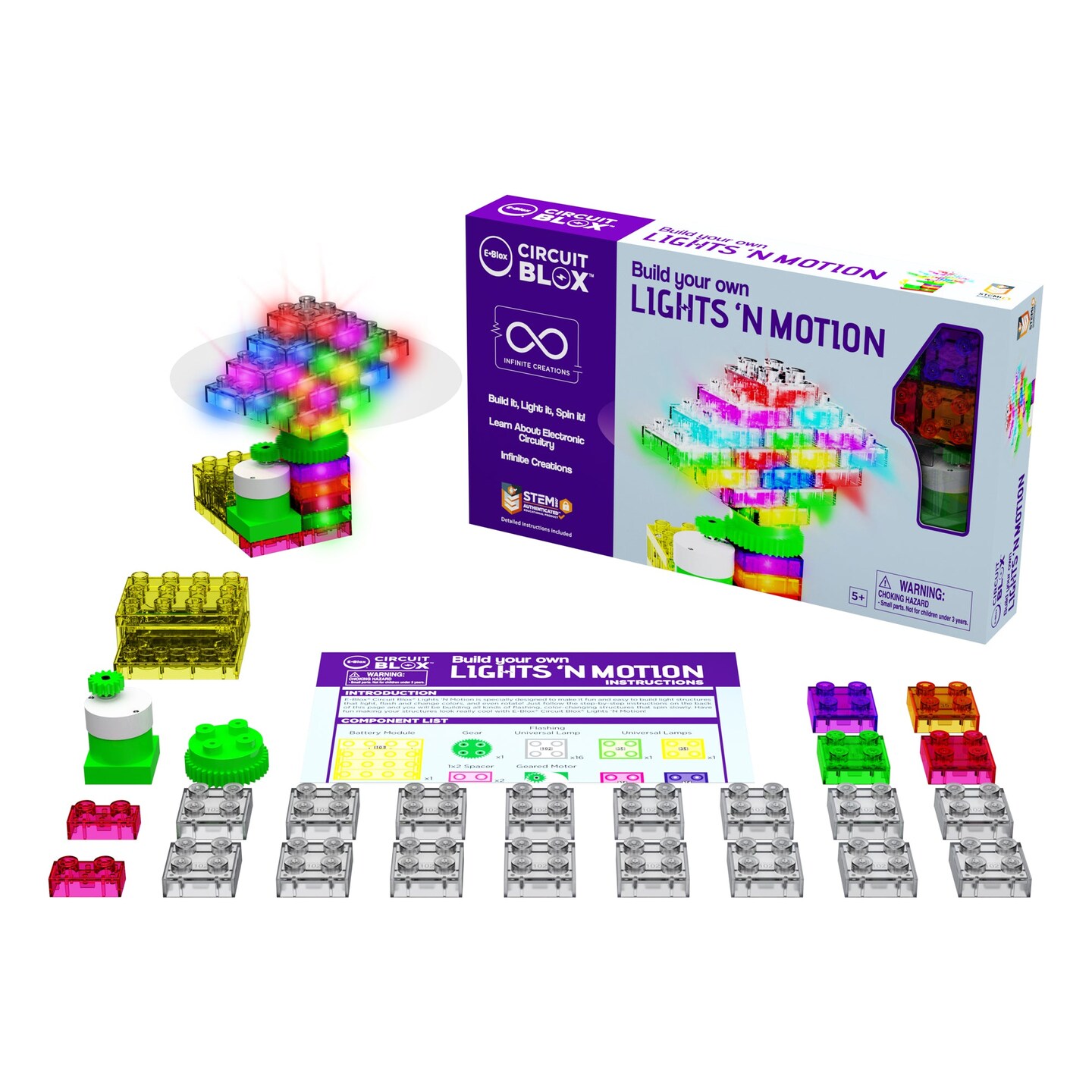 Circuit Blox&#x2122; Single Student Set, Lights &#x27;N Motion Geared Motor