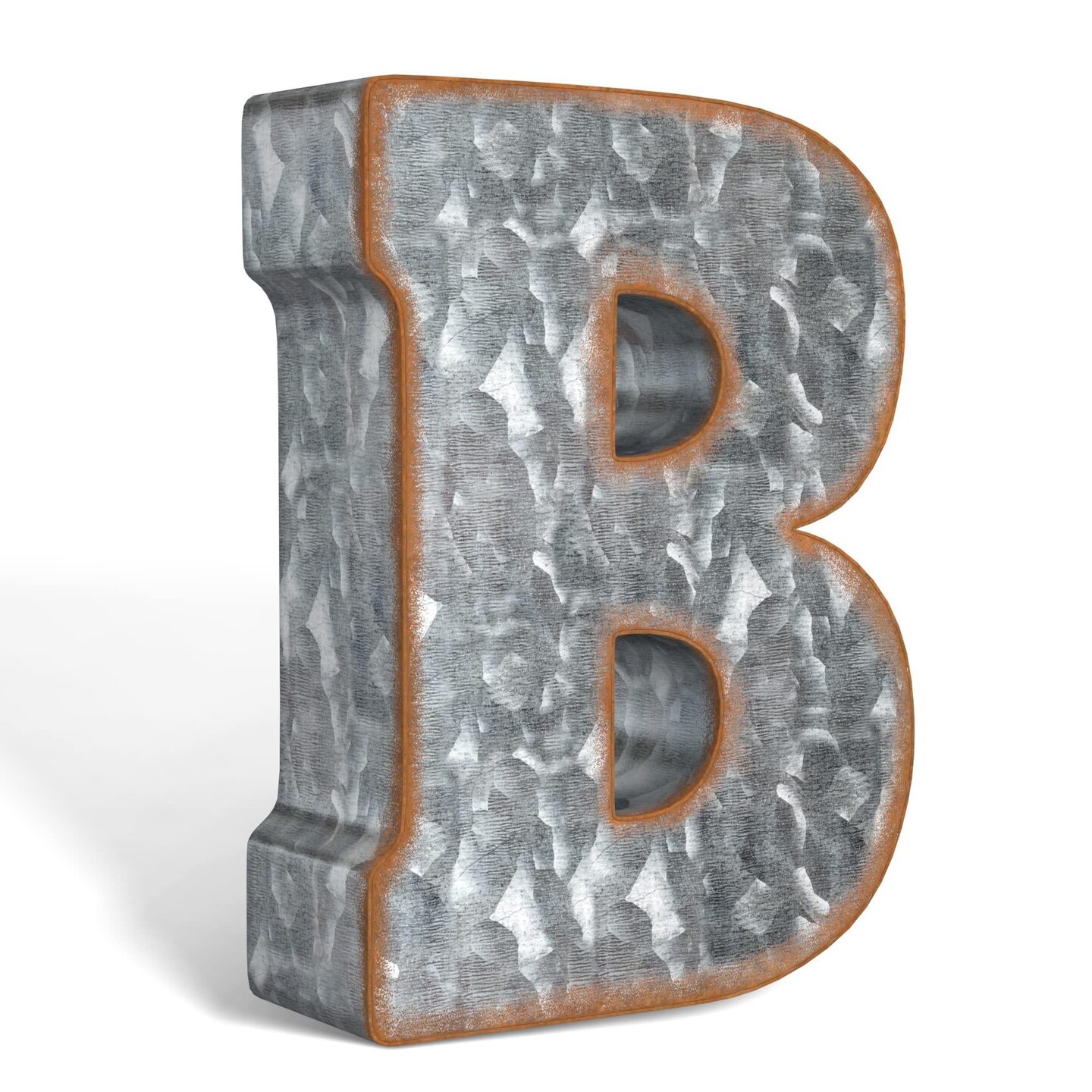 Galvanized Metal Letters for Wall Decor 3D Letter B for Hanging or Freestanding Unique Blend of Rustic Vintage Western and Industrial Styles Fits for Living Room Lobby Kitchen Bedroom Decoration
