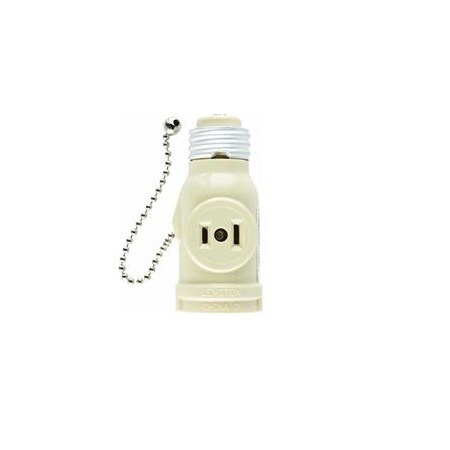 Stanley Stanley 2-Outlet Pull Chain Lamp Holder Socket Adapter