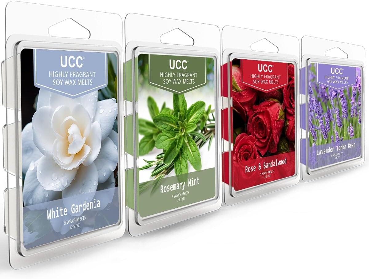 Premium Wax Melts, Variety Fragrance Melts, Scented Soy Wax Melts Cubes, Natural Plant Based Highly Scented Wax Melts Tarts, 4 Pack