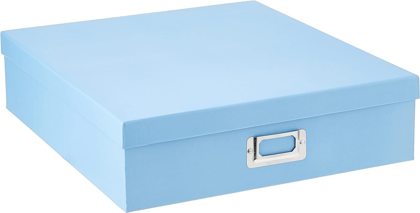 Jumbo Scrapbook Storage Box, Sky Blue