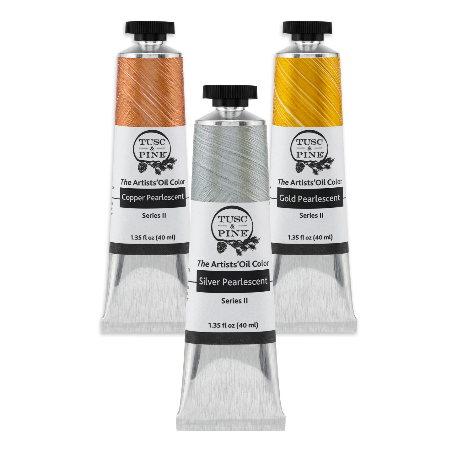 Tusc &#x26; Pine Artist Oil Paint - 40 ml Set of 3 - Assorted Multi Colors - Non-Yellowing, Rich &#x26; Creamy Consistency, Maximum Pigment Load, Small Batch Milled Oil Paints Developed for Professional Artists