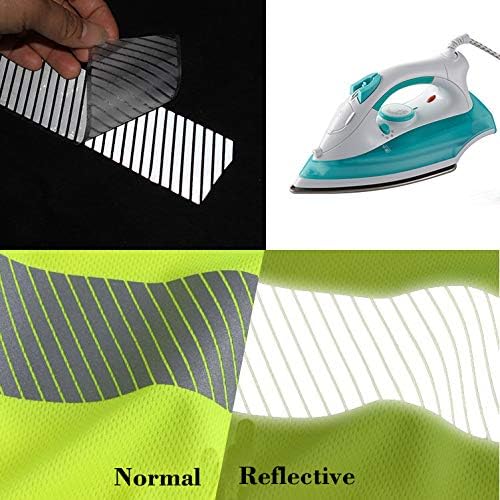 2&#x22; Safety Silver Reflective Iron on Fabric Clothing Tape Stripe Heat Transfer Vinyl Film M02 (2&#x22; x 33ft)