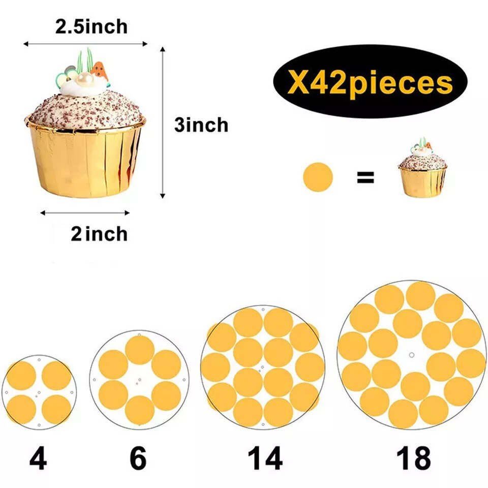 4 Tier Round Acrylic Cupcake Display Stand Holder With LED String Light Pastry