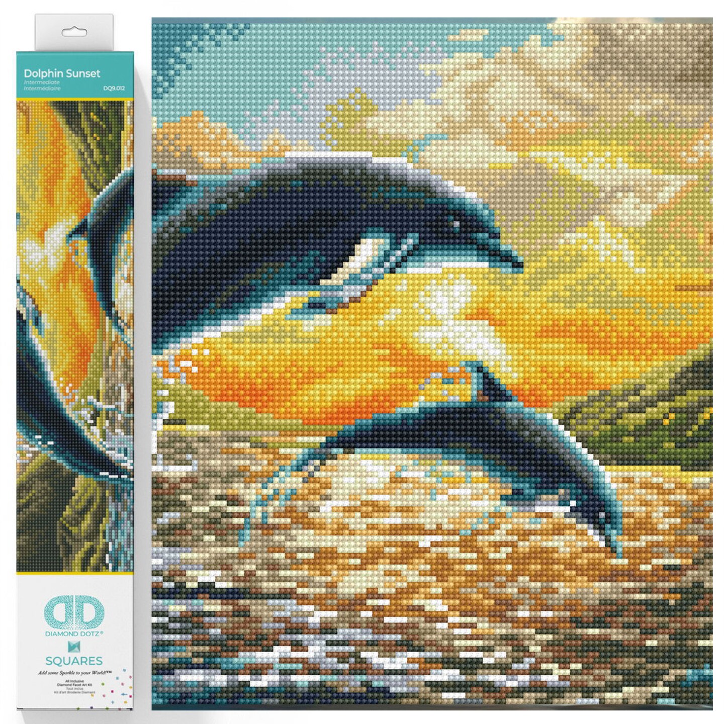 Diamond Dotz Underwater Scene Fish Diamond Painting Kits for Adults - Diamond Art Kits a Relaxing Creative Craft Kit with Dotz Gems 20.5&#x22;x20.1&#x22;