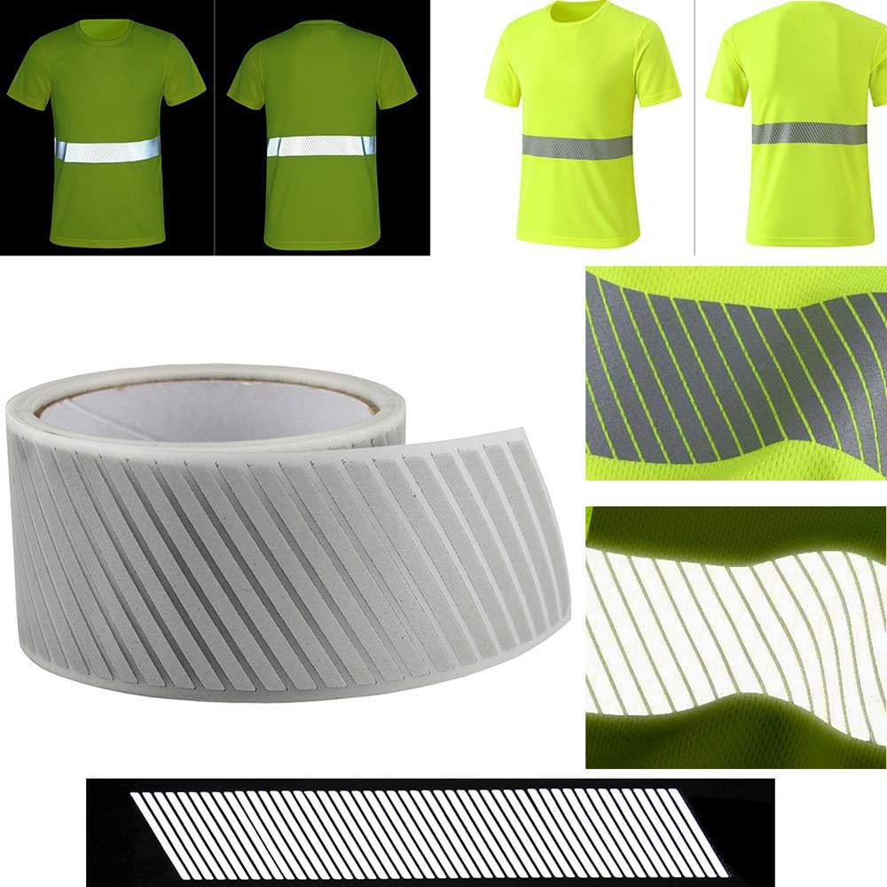 2&#x22; Safety Silver Reflective Iron on Fabric Clothing Tape Stripe Heat Transfer Vinyl Film M02 (2&#x22; x 33ft)