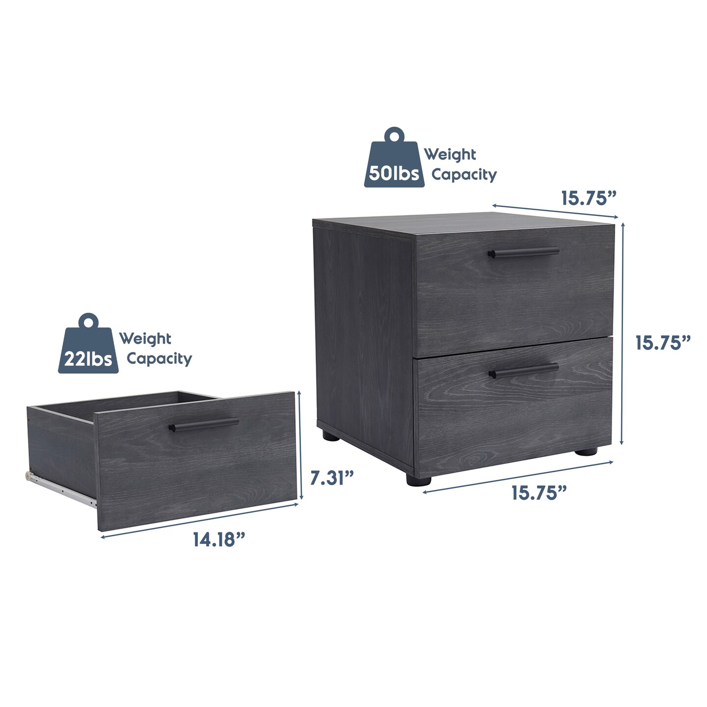 Nestl Small Night Stand End Table