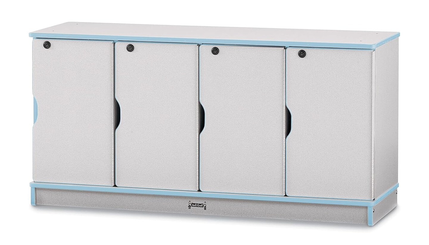 Rainbow Accents 4688JC131 Stacking Lockable Lockers - Single Stack - Coastal Blue, Large