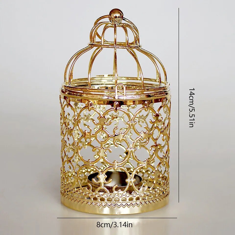 Metal Tealight Hanging Birdcage Lantern Candle Holder Vintage Home Decor