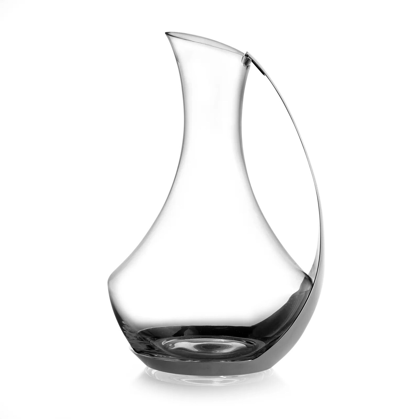 Nambe Vie Glass Wine Pitcher with Stainless Steel Handle, 10.75&#x201D; H x 6.5&#x201D; W