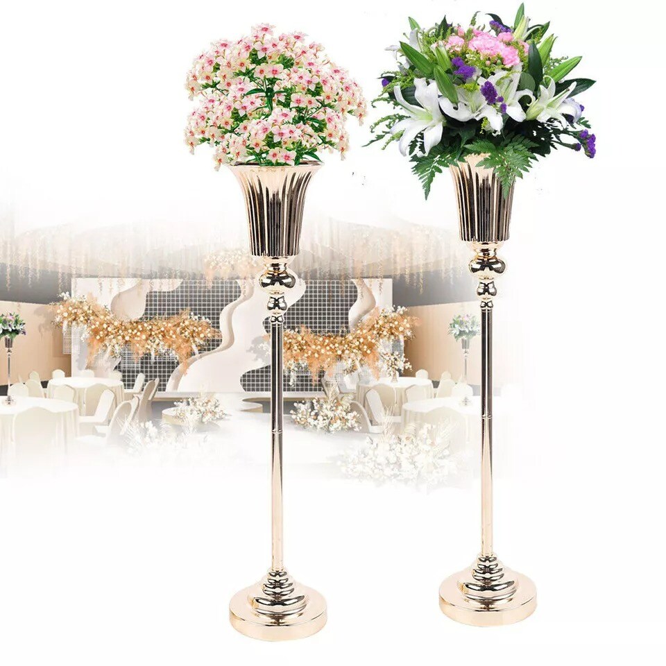 2 Pcs Gold Candelabra Candle Holder Centerpieces for Tables 5 Head Tall Candles