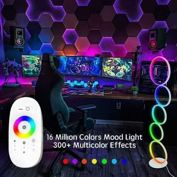 LED Floor Table Desk Lamp RGB Color Changing Modern Lighting Living Room Decor