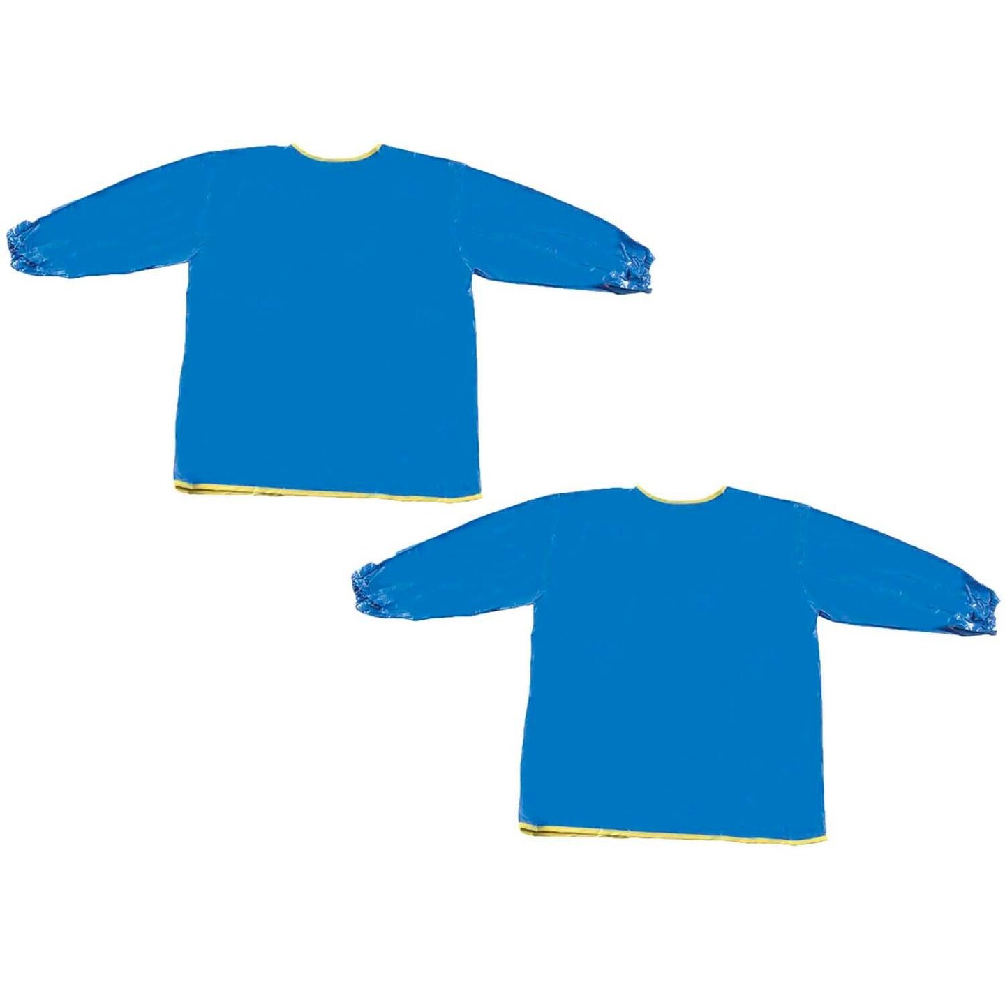 Long Sleeve Plastic Art Smock, Ages 3+, Blue, 22&#x22; x 18&#x22;, Pack of 2