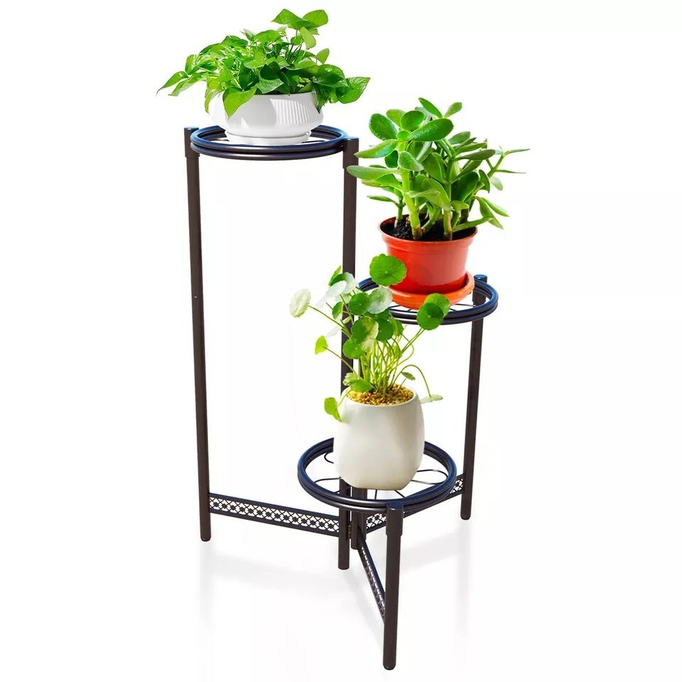 3 Tier Metal Plant Stand Shelf for Indoor Outdoor Plants Multiple