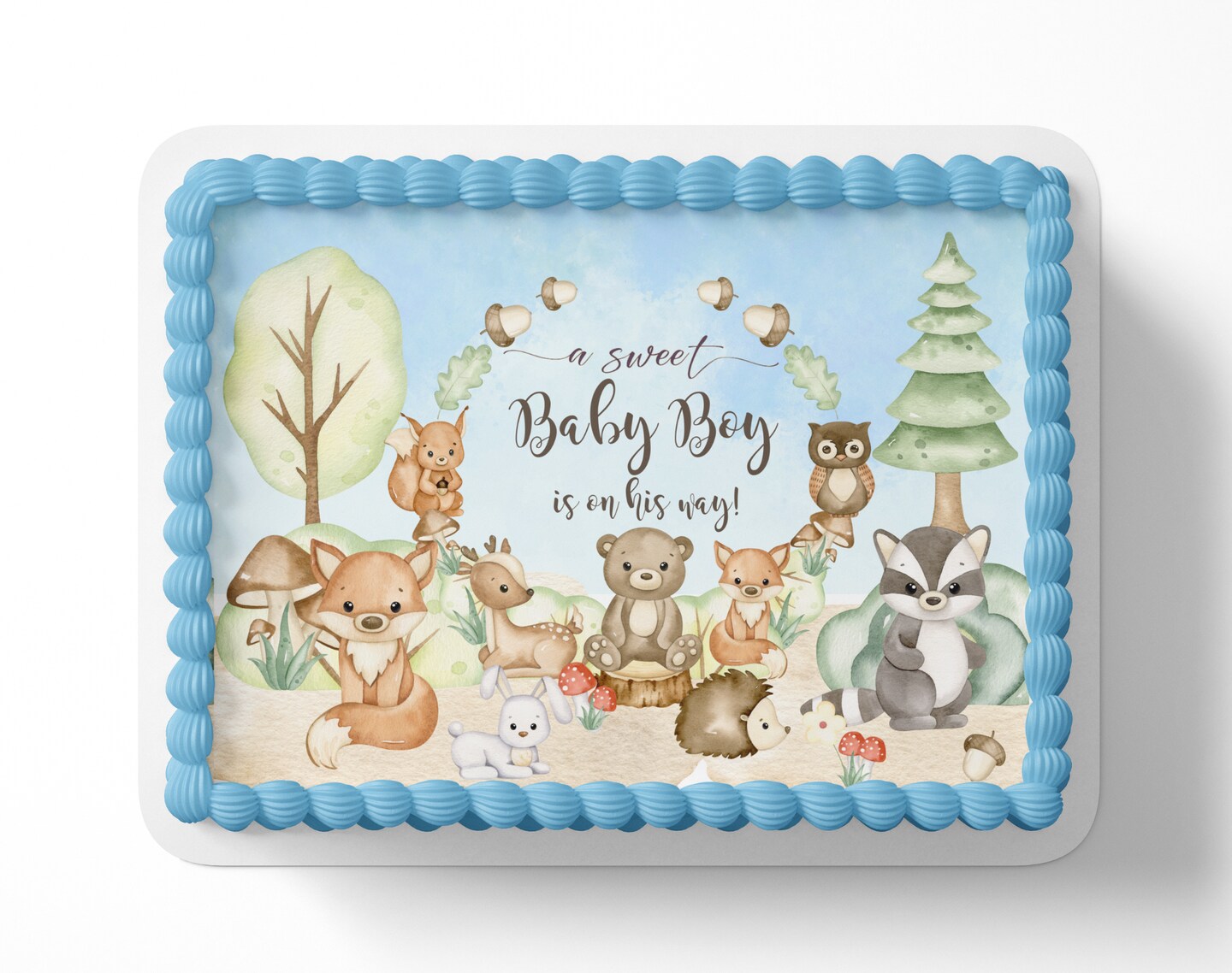 Woodland Baby Shower Cake Topper Woodland Sheet Cake