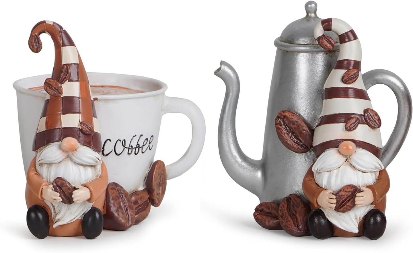 2pcs Coffee Gnome Decorations Coffee Bar Decor Accessories: Swedish Tomte Gnome Figurines