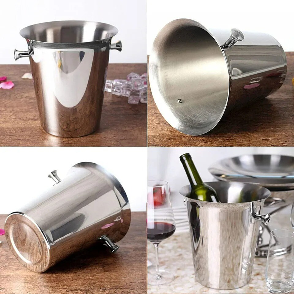 Stainless Steel Party Champagne Bucket Wine Beer Ice Cooler Bucket with Stand