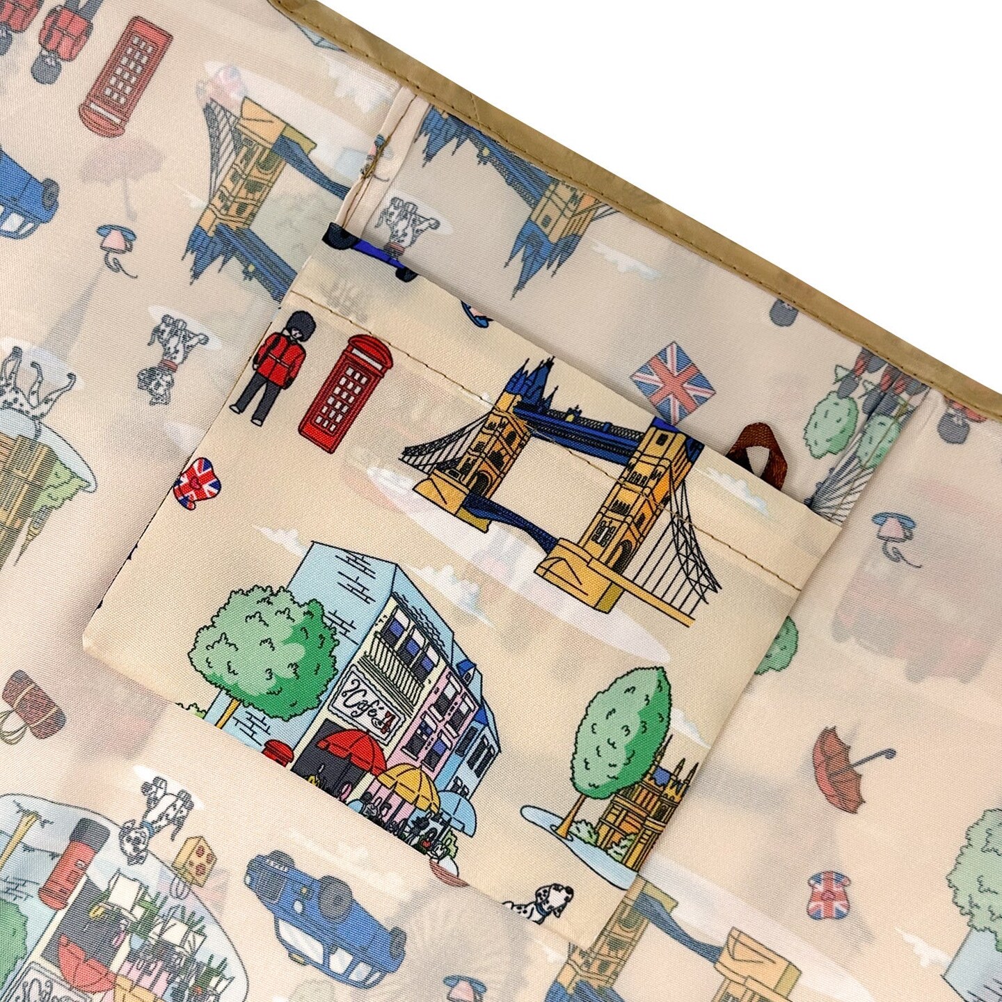 Wrapables Large Foldable Tote Nylon Reusable Grocery Bags, Britain