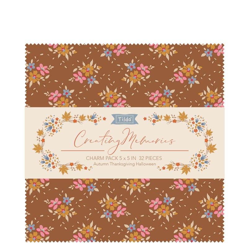 Tilda Fabrics Creating Memories Autumn Charm Pack - 32 Pieces - 5" x 5" -100% Cotton