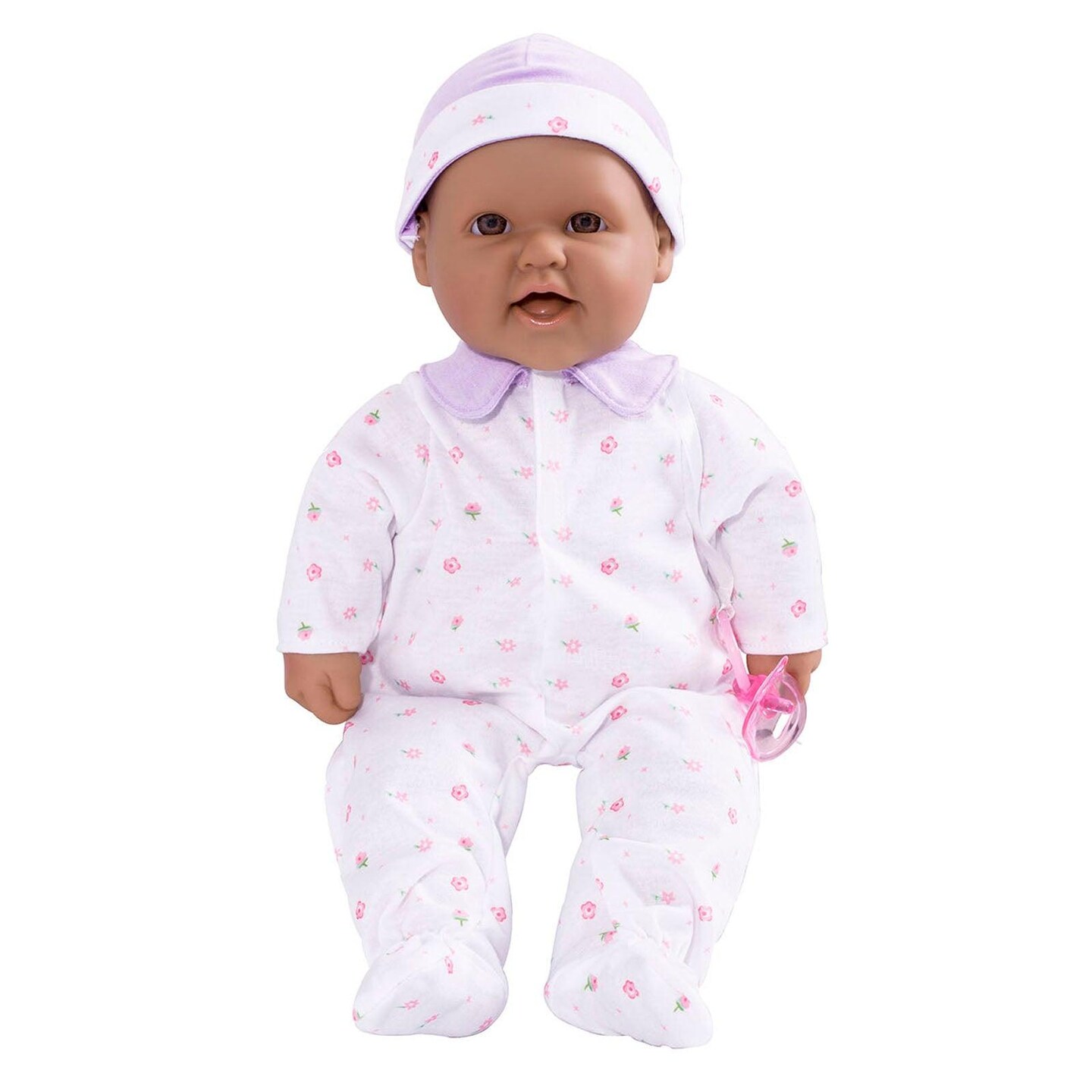 La Baby Soft 16&#x22; Baby Doll, Purple with Pacifier, Hispanic