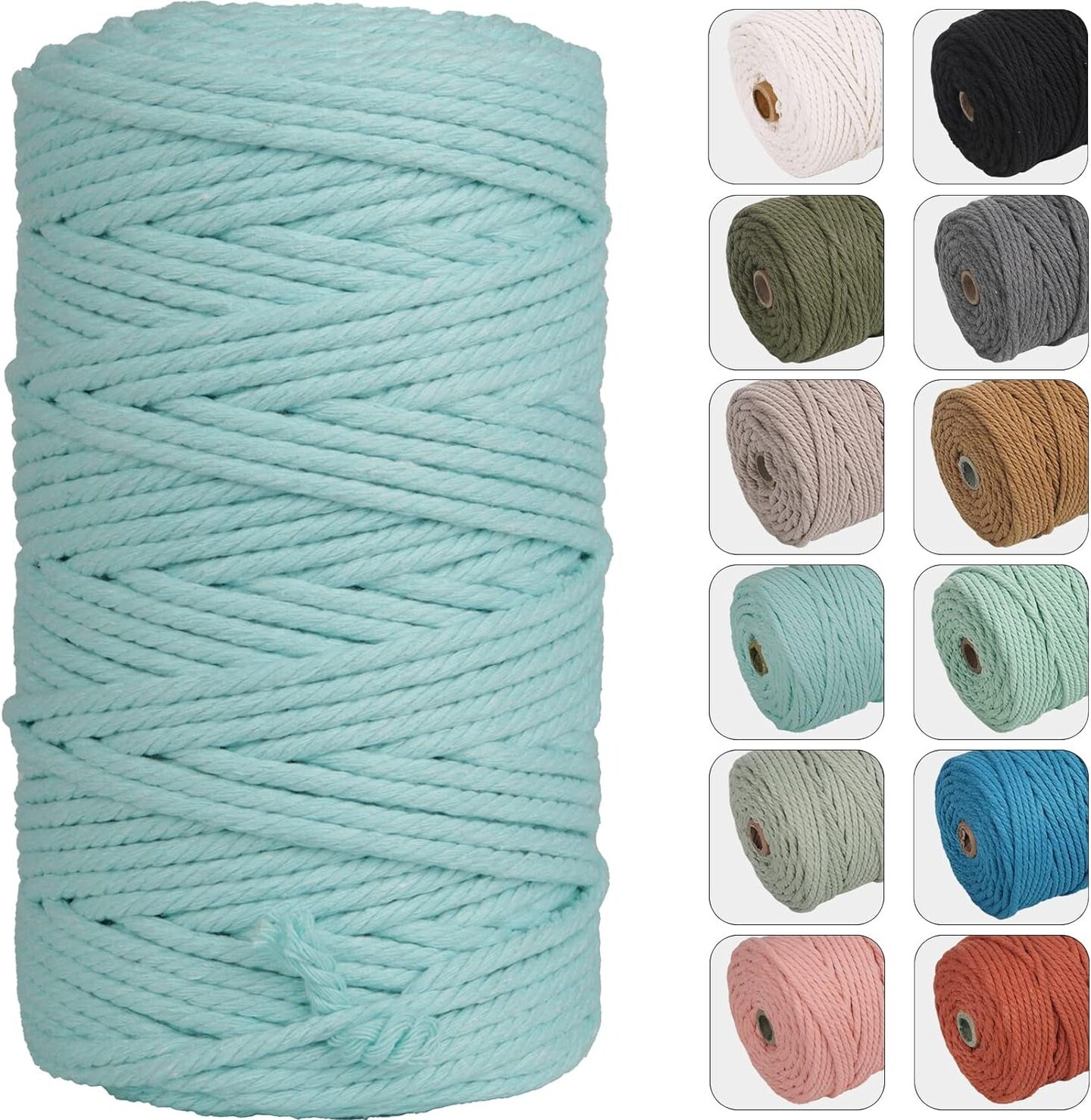 4Mm 109Yards Macrame Cord Natural Color Cotton Rope for Wall Hanging ...