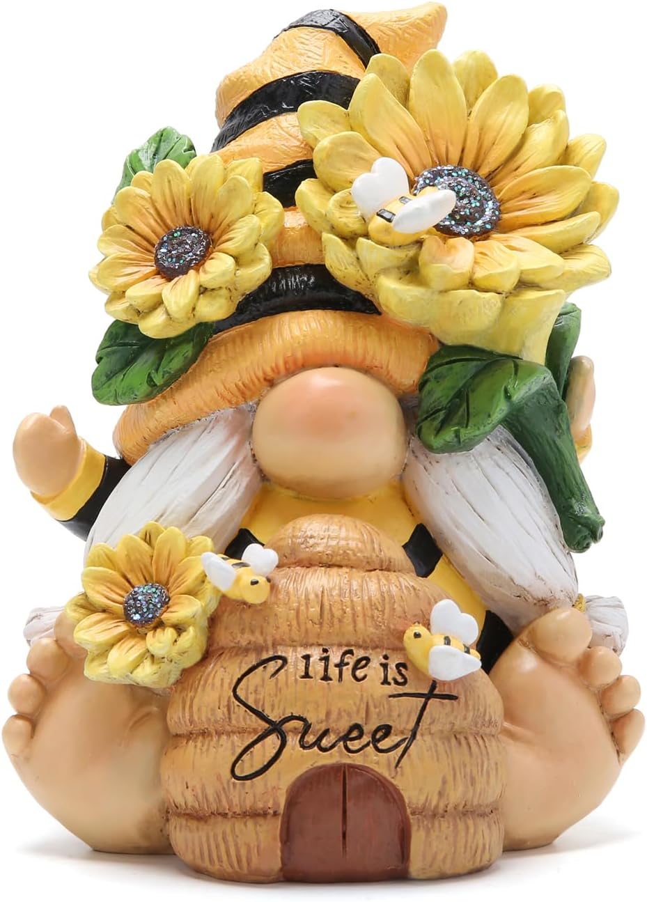 Summer Garden Patio Gnome Sculpture Decorations (Bees gnome)