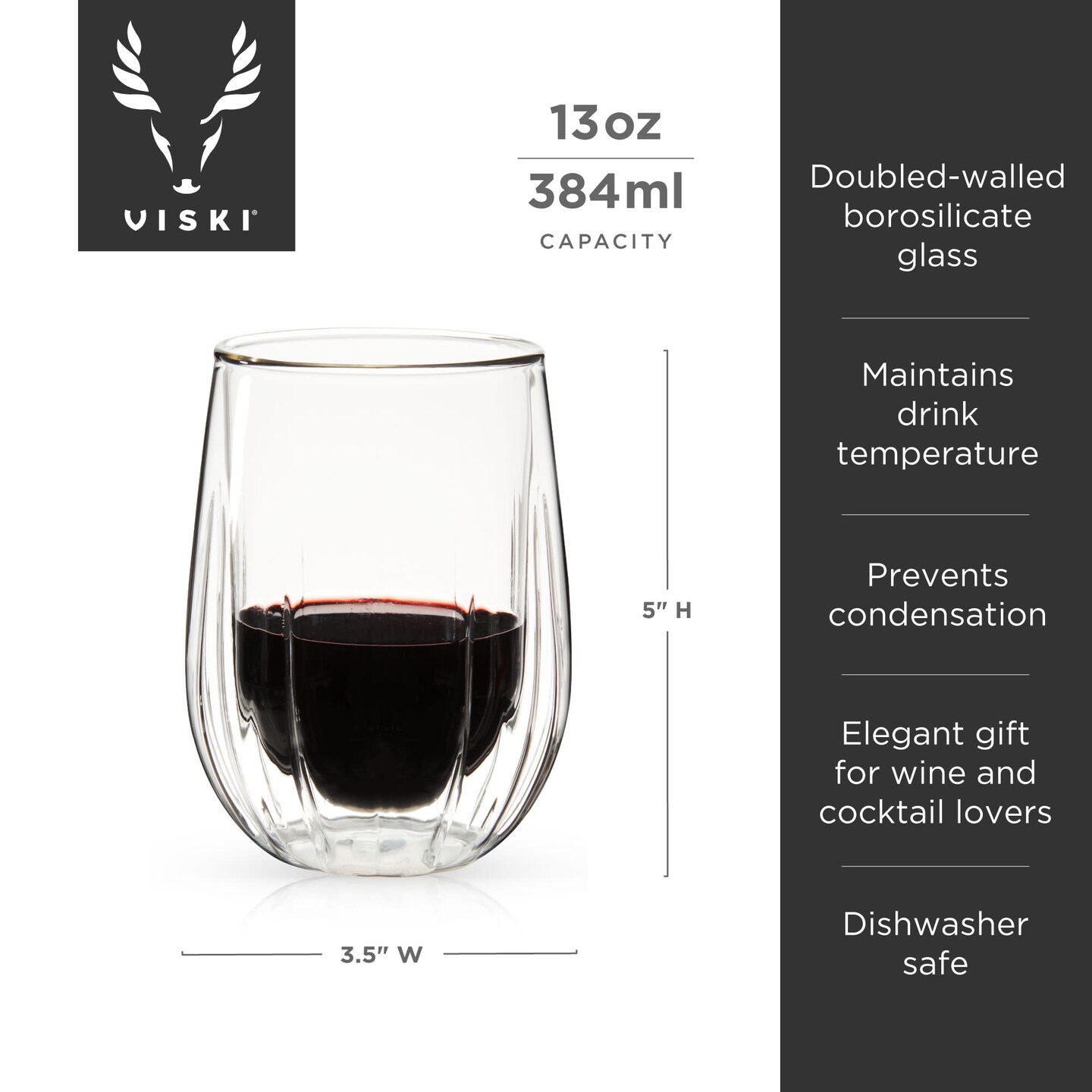 Double Walled Wine Glasses 