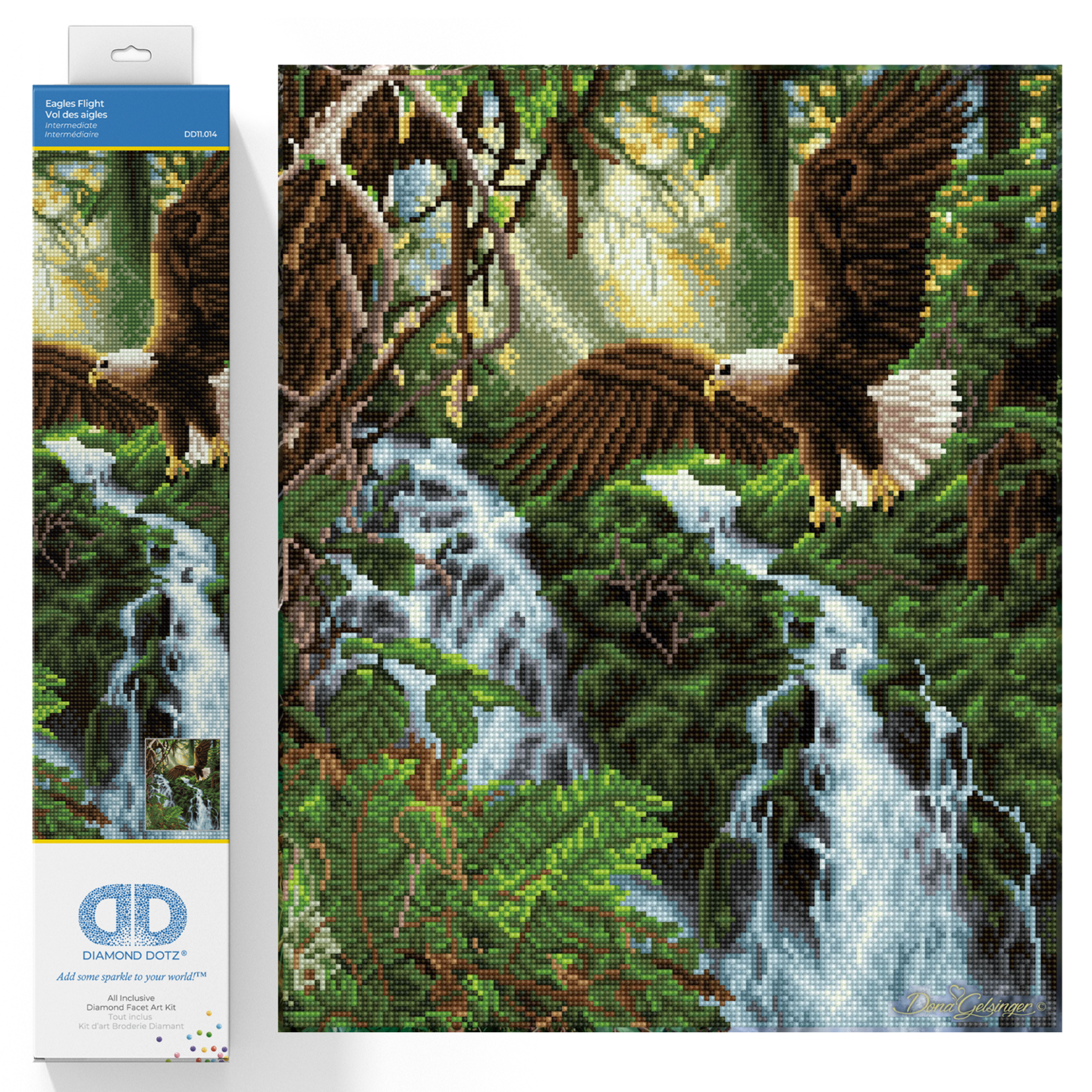 Diamond Dotz Eagles Flight Diamond Painting Kits for Adults - Diamond Art Kits a Relaxing Creative Craft Kit with Dotz Gems 20.1x16.1