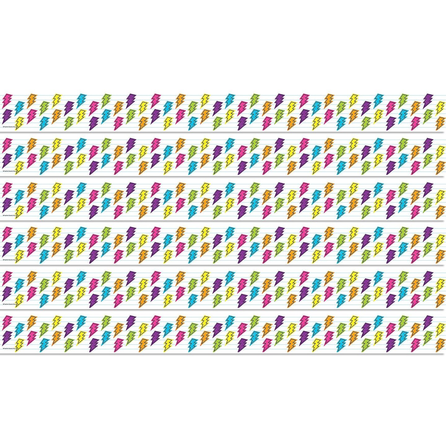 Brights 4Ever Lightning Bolts Straight Border Trim, 35 Feet Per Pack, 6 Packs