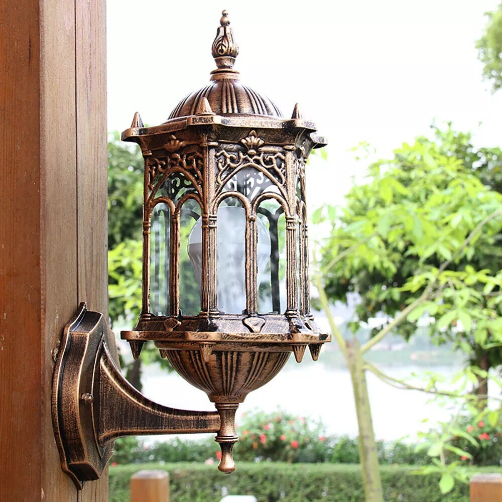 Outdoor Retro Exterior Wall Light Fixture Shade Lamp Lantern Sconce Porch Light