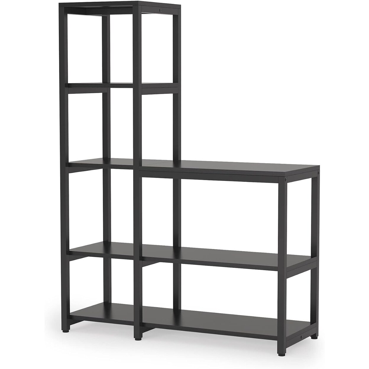 Tribesigns 5-Tier Bookshelf Ladder Corner Bookcase Storage Shelf 39.4 In Black