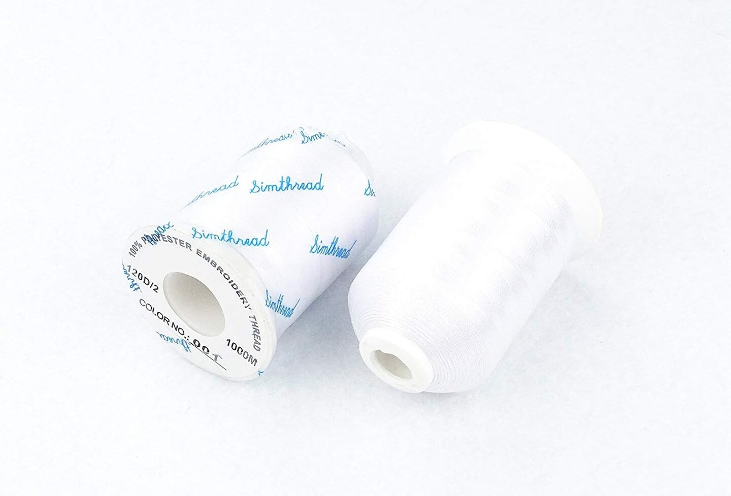 6 Polyester White Machine Embroidery Threads 1000M(1100Yards) for Brother, Babylock, Janome, Pfaff, Singer, Bernina and Other Home Machines (White)