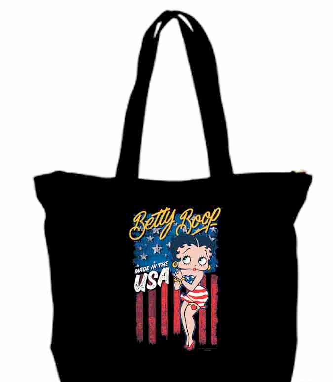 Newest betty boop zip pocket shoulder bags