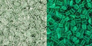 Toho 11/0 Round Japanese Seed Bead, #2722, Glow In The Dark Mint Green/Bright Green, 13 grams